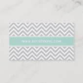 Gray en Mint Chevron Aangepast monogram Visitekaartje (Achterkant)