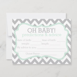 Gray en Mint Chevron Voordicaties en Advice Kaart