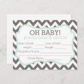 Gray en Mint Chevron Voordicaties en Advice Kaart (Voorkant / Achterkant)