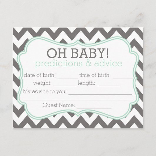 Gray en Mint Chevron Voordicaties en Advice Kaart (Voorkant)