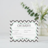 Gray en Mint Chevron Voordicaties en Advice Kaart (Staand voorkant)