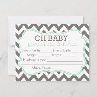 Gray en Mint Chevron Voordicaties en Advice Kaart