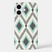 Gray en Mint Tribal Ikat Chevron Case-Mate iPhone Case (Achterkant)