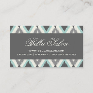 Gray en Mint Tribal Ikat Chevron Visitekaartje