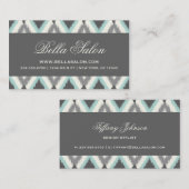 Gray en Mint Tribal Ikat Chevron Visitekaartje (Voorkant / Achterkant)