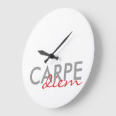 Gray en Red aangepaste Latijnse citaten Carpe Diem Grote Klok (Hoek)