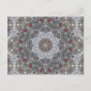 Gray en Red Mandala Briefkaart