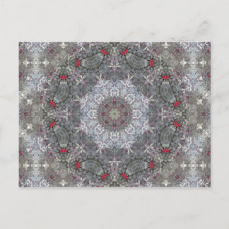 Gray en Red Mandala Briefkaart