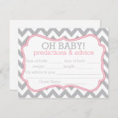 Gray en Roze Chevron Voordicaties en Advice Kaart (Voorkant / Achterkant)