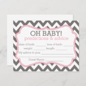 Gray en Roze Chevron Voordicaties en Advice Kaart (Voorkant / Achterkant)