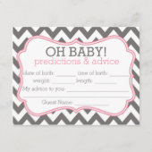Gray en Roze Chevron Voordicaties en Advice Kaart (Voorkant)