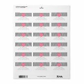 Gray en Roze Chevrons Monogram - Retouradres Etiket (Full Sheet)