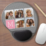 Gray en Roze instagram 5 Foto Collage Monogram Gel Muismat<br><div class="desc">Pastel en White Polka Dot Pattern - Gebruik vijf vierkante foto's om een uniek en persoonlijk cadeau te creëer. Of je kunt de hipster puppy houden en een trendy keepslag maken. Als u de afbeeldingen moet aanpassen,  klik op het aanpassingshulpmiddel om veranderingen aan te brengen.</div>