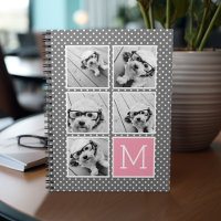 Gray en Roze instagram 5 Foto Collage Monogram