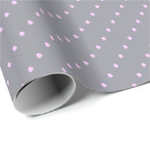 Gray en Roze poka Dots Wrapping Paper Cadeaupapier (Rol Hoek)