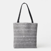 Gray en White  — Blad Muziek Handtekening Tote Bag (Achterkant)