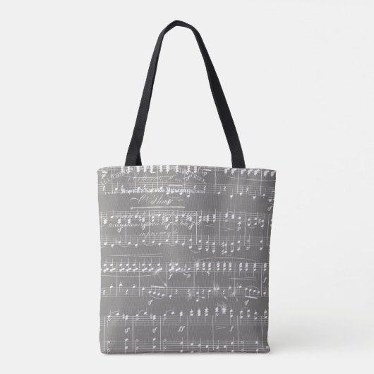Gray en White — Blad Muziek Handtekening Tote Bag (Achterkant)