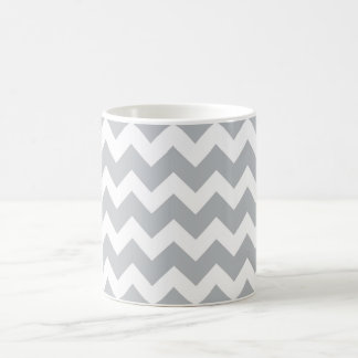 Gray en White Chevron Stripe Koffiemok