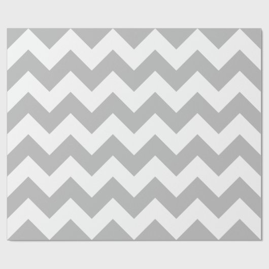 Gray en White Extra Large Chevron Wrapping Paper Cadeaupapier (Vlak)