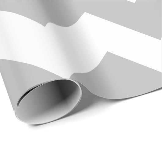 Gray en White Extra Large Chevron Wrapping Paper Cadeaupapier (Rol Hoek)