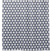 Gray en White Flower Pattern Douchegordijn (Voorkant)