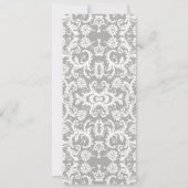 Gray en White Lace Floral Damask Wedding Kaart (Achterkant)
