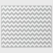 Gray en White Large Chevron Wrapping Paper Cadeaupapier (Vlak)
