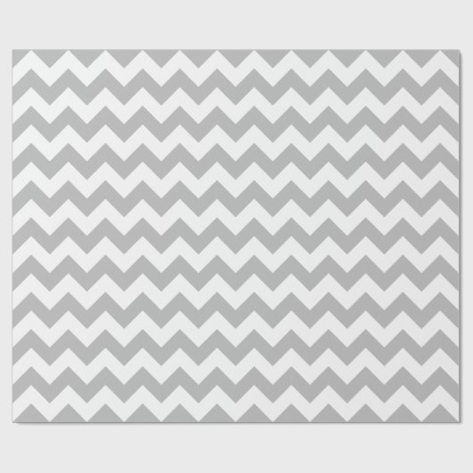 Gray en White Large Chevron Wrapping Paper Cadeaupapier (Vlak)