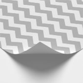 Gray en White Large Chevron Wrapping Paper Cadeaupapier (Hoek)