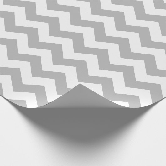 Gray en White Large Chevron Wrapping Paper Cadeaupapier (Hoek)