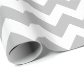 Gray en White Large Chevron Wrapping Paper Cadeaupapier (Rol Hoek)