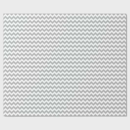 Gray en White Medium Chevron Wrapping Paper Cadeaupapier (Vlak)