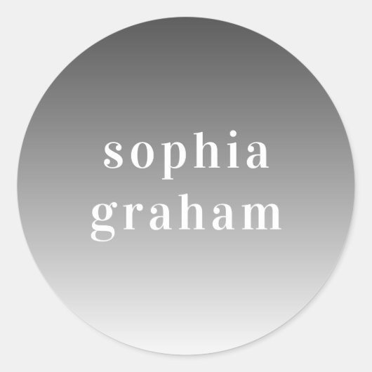 Gray en White Ombre Ronde Sticker (Voorkant)