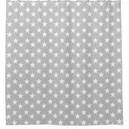 Gray en White Star Print Shower Curtain Douchegordijn