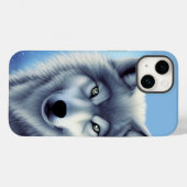Gray en White Wolf Portrait Case-Mate iPhone Case (Achterkant (horizontaal))