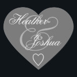 Gray Envelope Seal Wedding Heart V14 Hart Sticker<br><div class="desc">Grijze Envelope Seal Wedding Heart V14 Dit ontwerp met zijn  brief is een elegante manier om je trouwuitnodigingen of huwelijksgunsten op te kleden.</div>