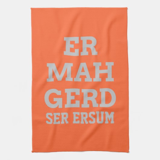 Gray Ermahgerd Kitchen Towel Theedoek (Verticaal)