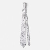 Gray Eucalyptus White Peony Wedding Floral Stropdas (Voorkant)