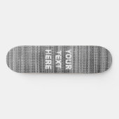 Gray Fabric Skateboard Design Jouw tekst Name (Horizontaal)