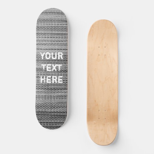 Gray Fabric Skateboard Design Jouw tekst Name (Voorkant)