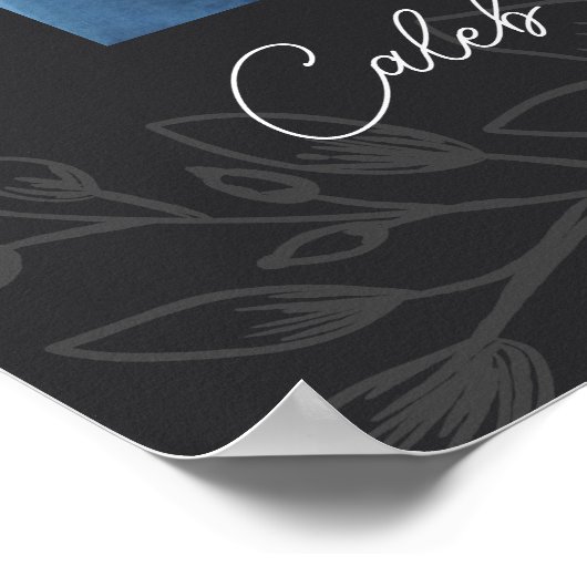 Gray Faint Greenery Celebrating Life Foto Poster (Hoek)