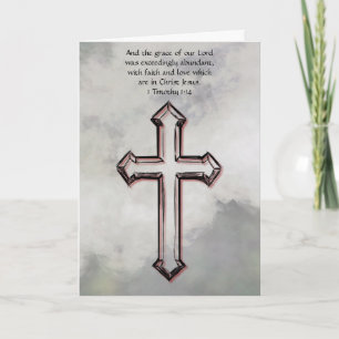 Gray Faith Cross Paasbijbel Verse Kaart