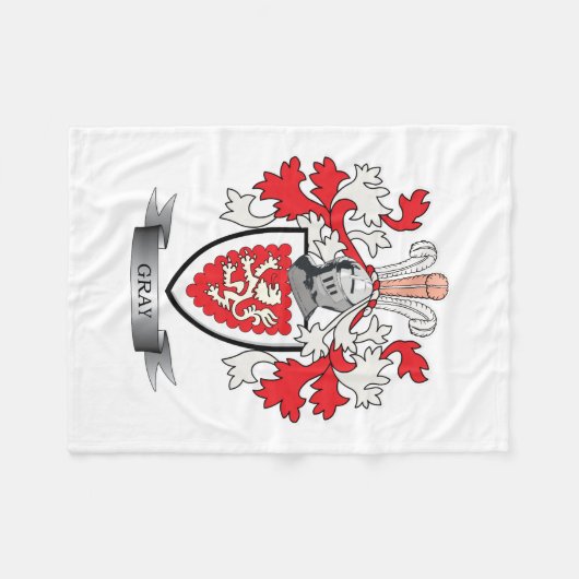 Gray Family Crest Coat of Arms Fleece Deken (Voorkant (Horizontaal))