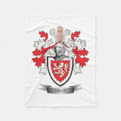 Gray Family Crest Coat of Arms Fleece Deken (Voorkant)