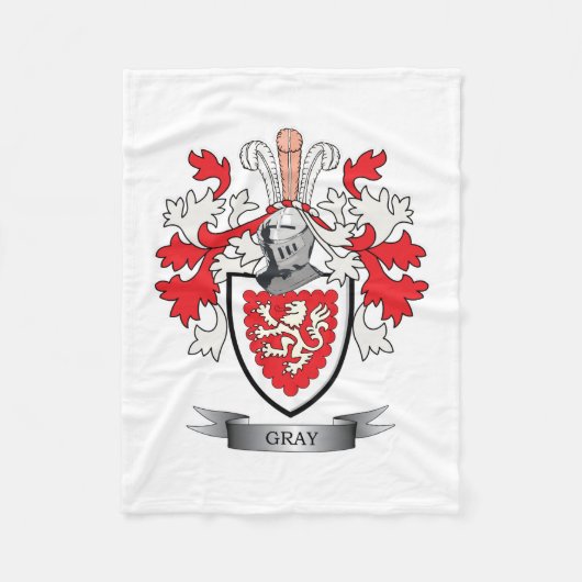 Gray Family Crest Coat of Arms Fleece Deken (Voorkant)