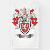 Gray Family Crest Coat of Arms Spandoek (Verticaal)