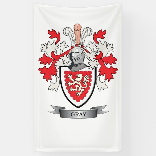 Gray Family Crest Coat of Arms Spandoek (Verticaal)