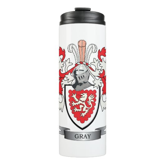 Gray Family Crest Coat of Arms Thermosbeker (Voorkant)