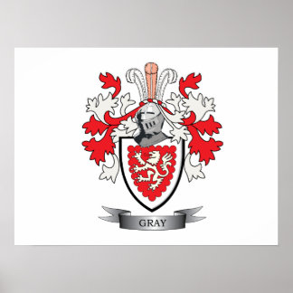 Gray Family Crest Coat. Poster