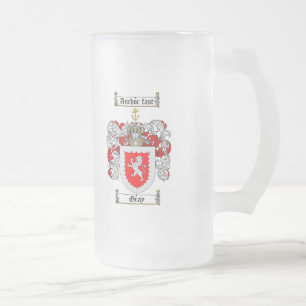 GRAY FAMILY CREST - GRAY COAT VAN WAPENS MATGLAS BIERPUL